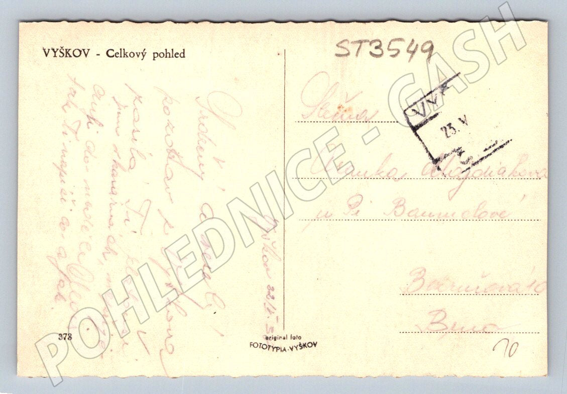 Postcard Vyškov general view old MF (ST3549)