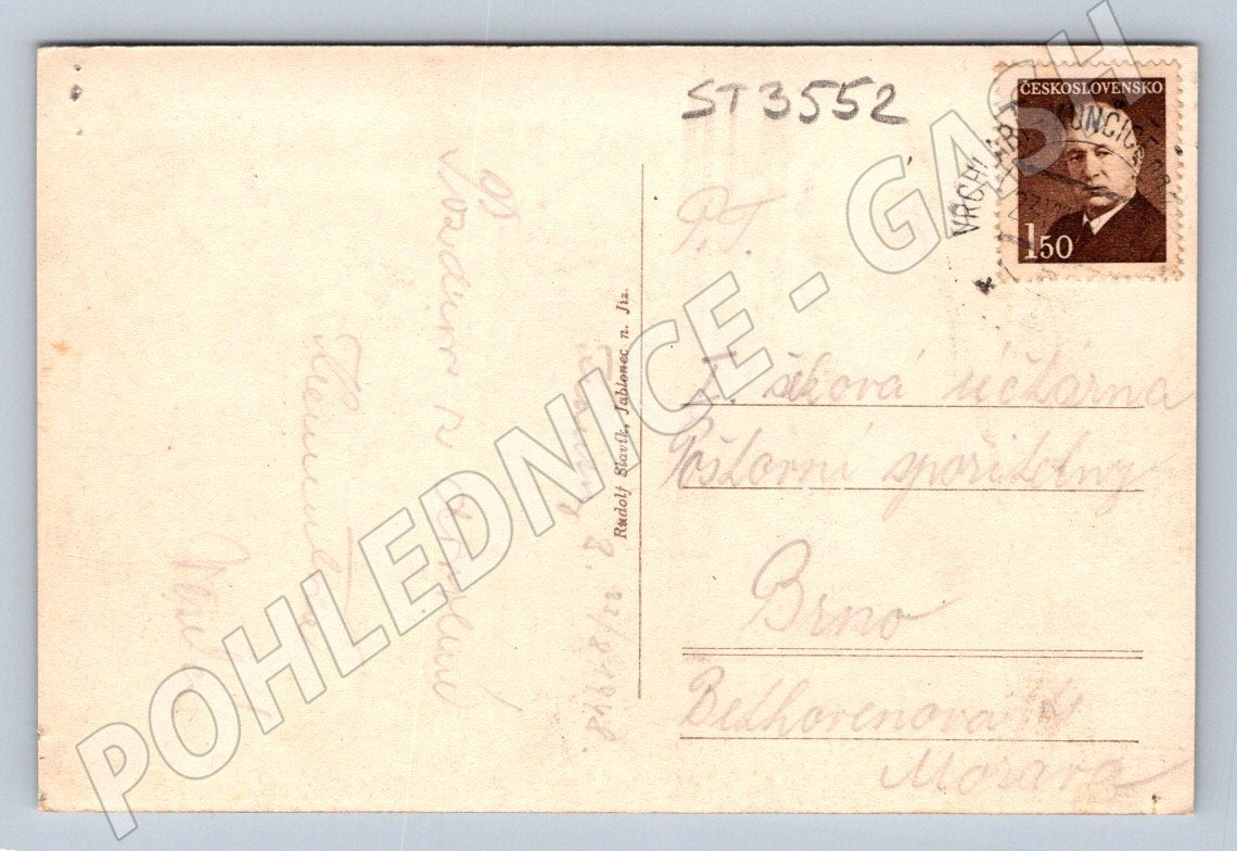 Postcard Krkonoše Valley Dam at Špindlerův Mlýn MF (ST3552)