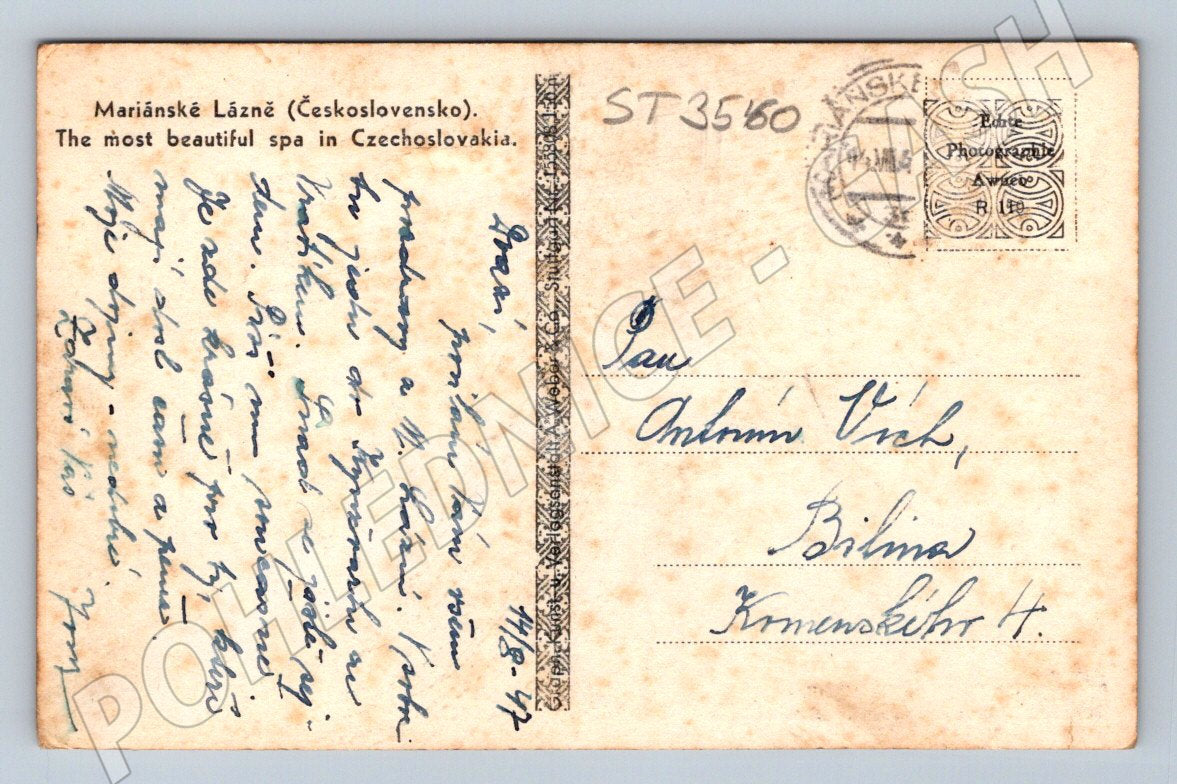 Postcard Mariánské Lázně Café Egerländer old (ST3560)