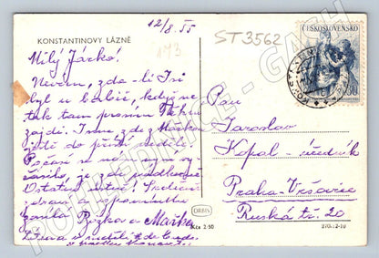 Postcard Konstantinovy ​​Lázně hist 1955 by post (ST3562)