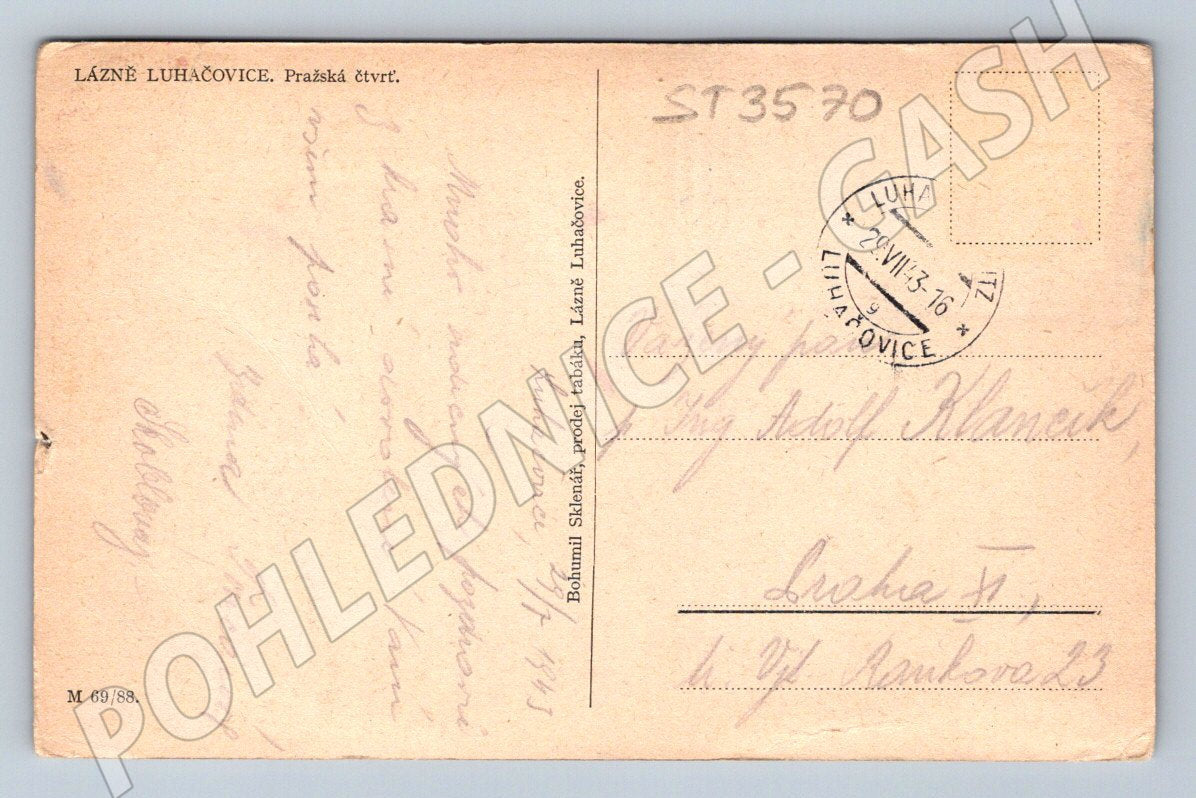 Postcard Luhačovice Prague Spa District 1916 old (ST3570)