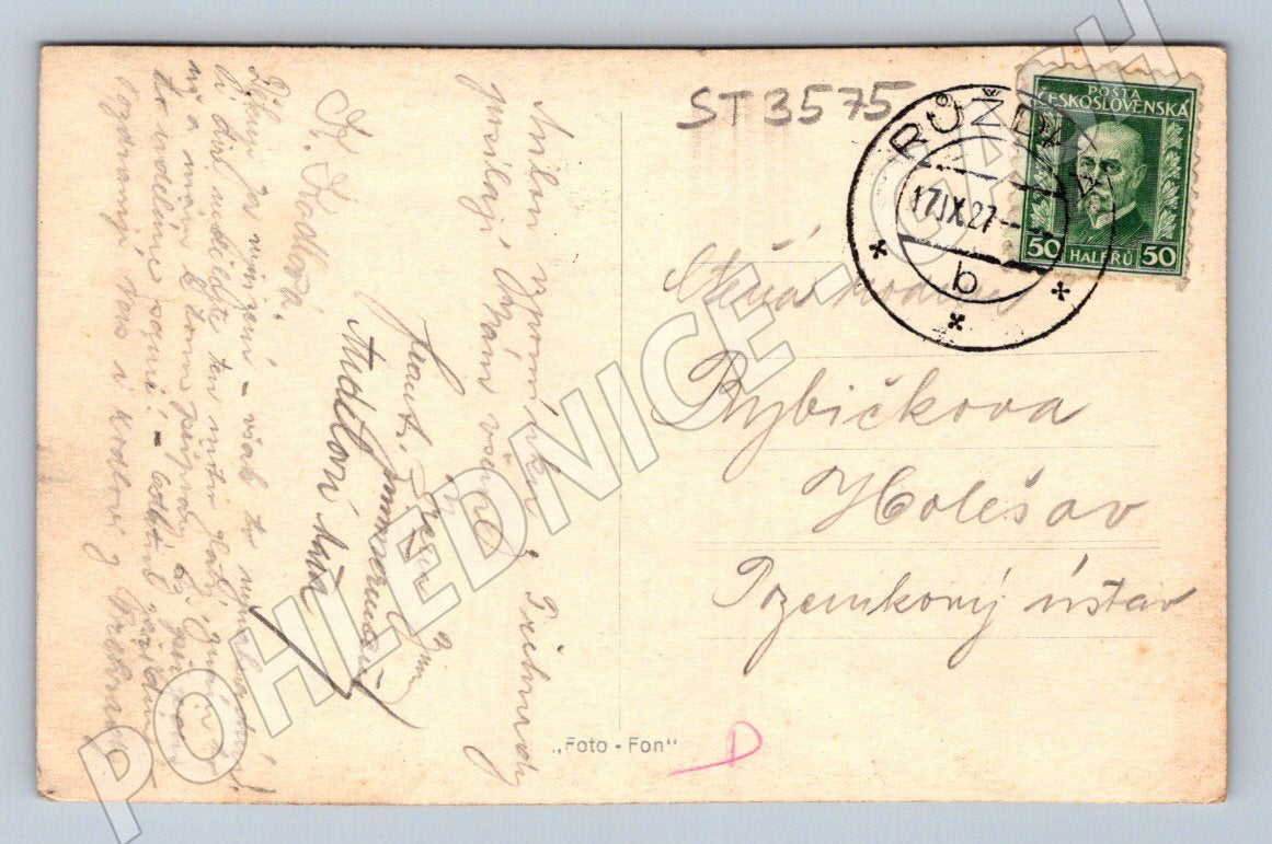 Postcard Bystřička Valley Gorge Kodlova Restaurant 1927 (ST3575)