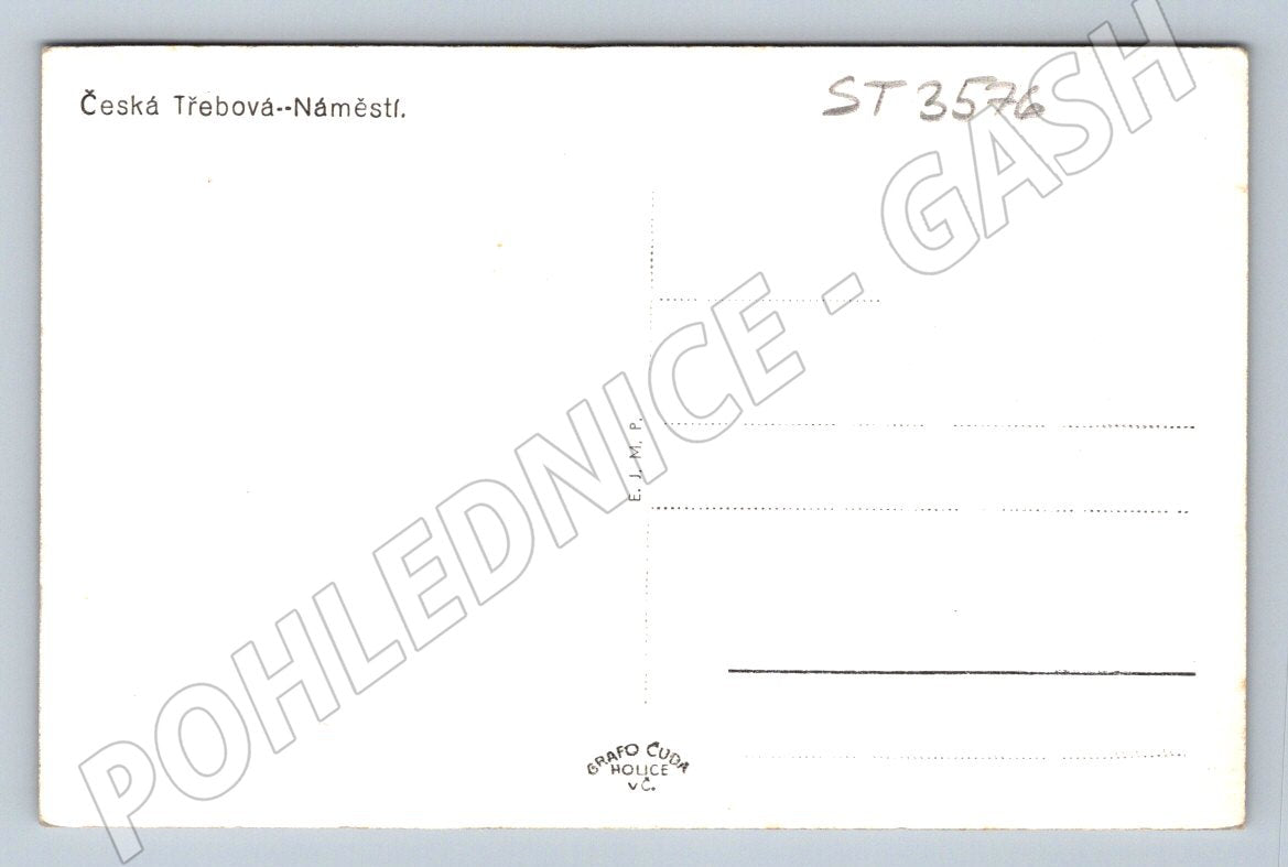 Postcard Czech old square Třebová (ST3576)