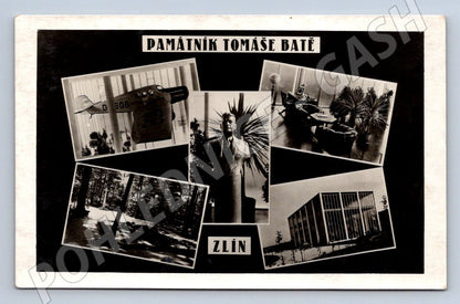 Postcard Zlín monument to Tomas Batis hist real photo (ST3578)