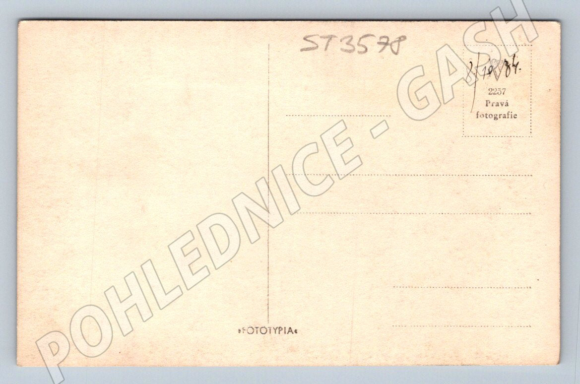 Postcard Zlín monument to Tomas Batis hist real photo (ST3578)