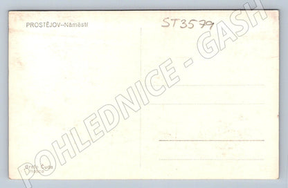Postcard Prostějov square old Czech Republic until 1950 Grafo Čuda (ST3579)