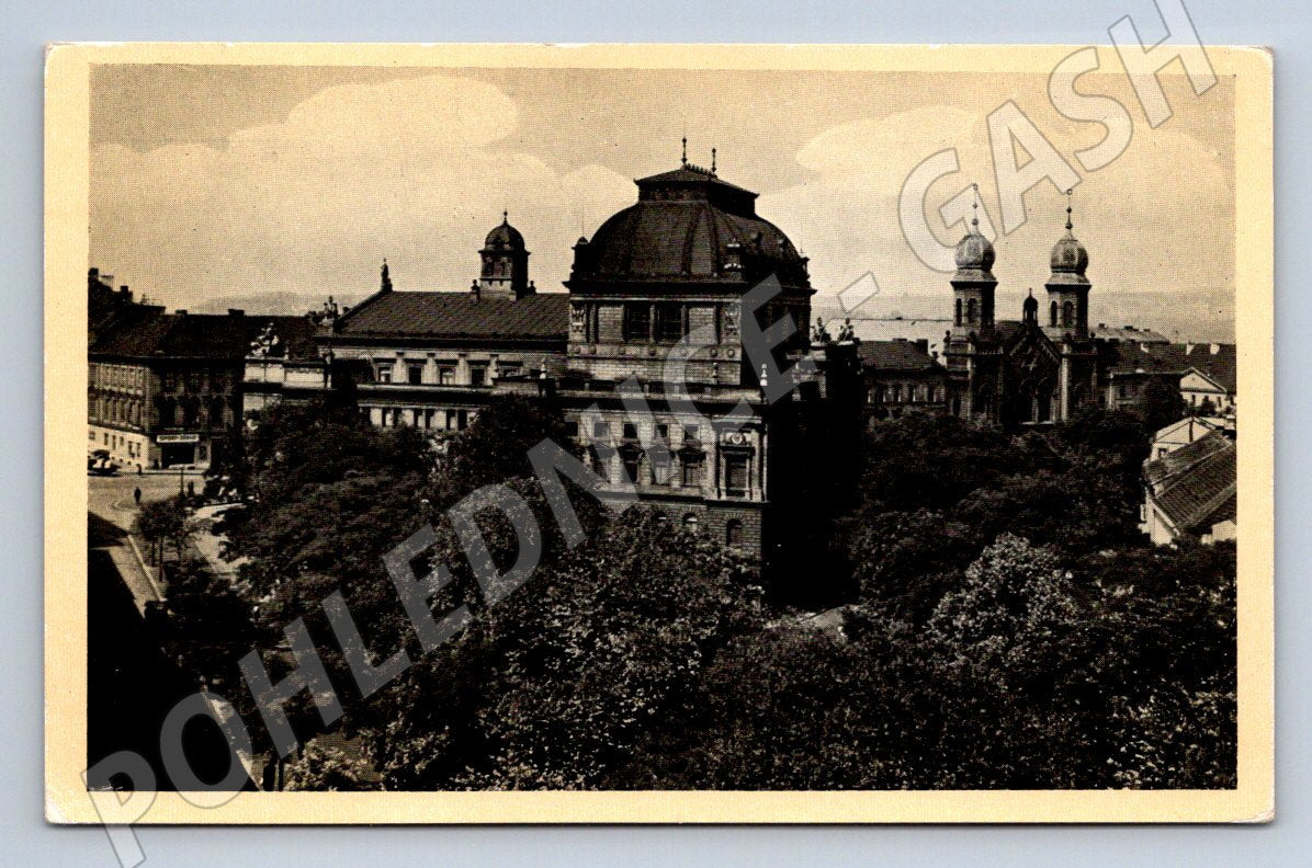 Postcard Pilsen National Theatre Old B/W (ST3581)