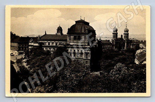 Postcard Pilsen National Theatre Old B/W (ST3581)