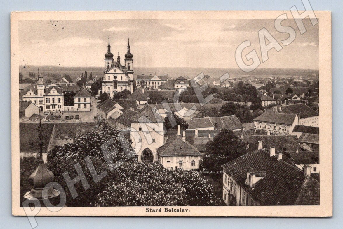 Postcard old Boleslav hist mf until 1950 (ST3582)