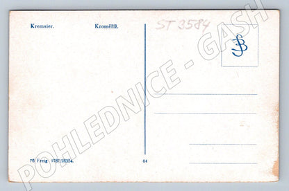 Postcard Kroměříž historical church of St. Moritz and chateau b/w (ST3584)