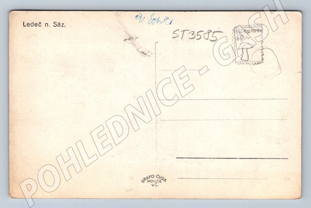 Postcard Ledeč nad Sázavou castle panorama Czech Republic old (ST3585)