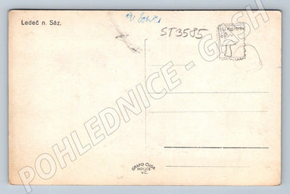 Postcard Ledeč nad Sázavou castle panorama Czech Republic old (ST3585)