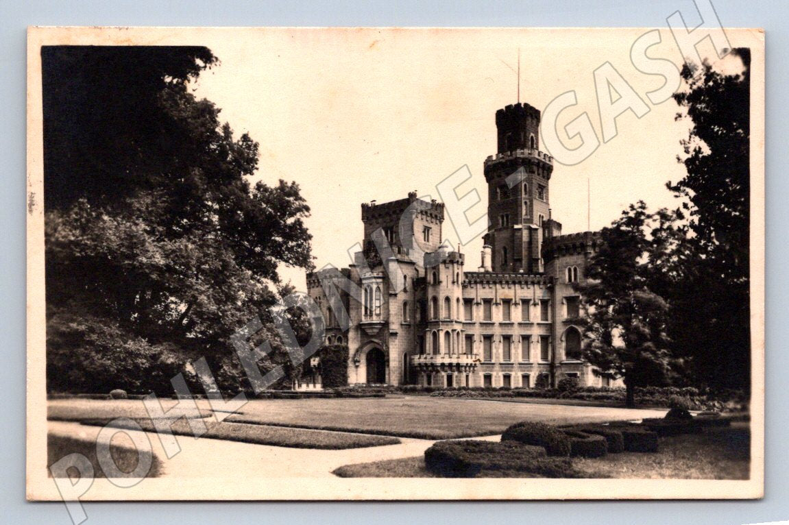 Postcard Hluboká Castle above Vltava Czechoslovakia 1948 by post (ST3586)