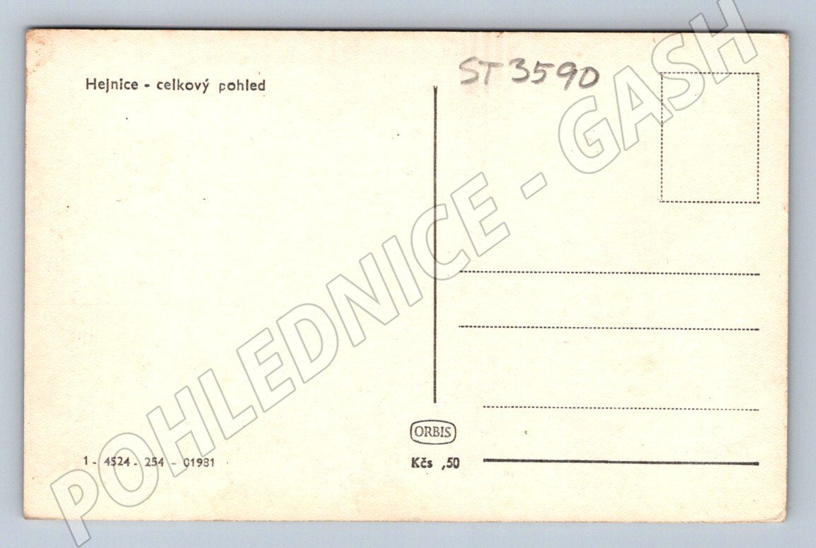 Postcard Hejnice Pilgrimage Church General View of the Jizera Mountains (ST3590)