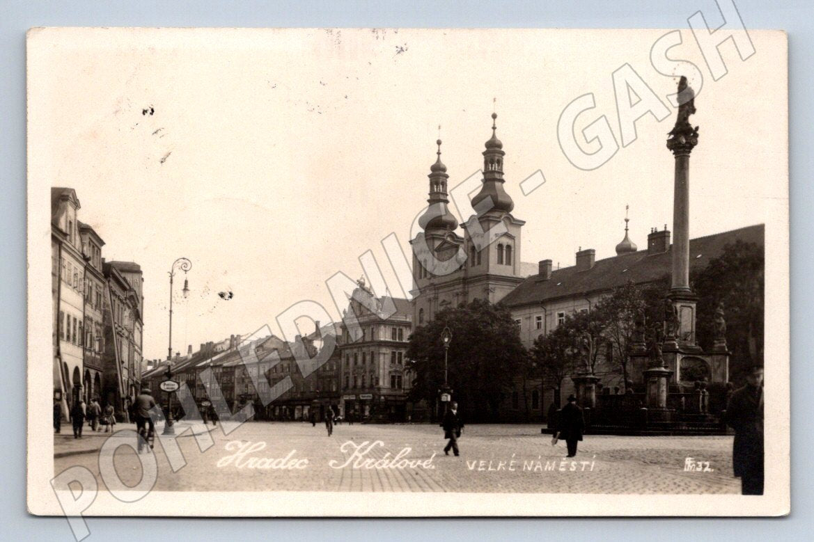 Postcard Hradec Kralove Velke old town with postmark (ST3593)