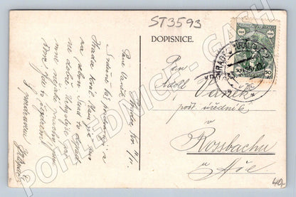 Postcard Hradec Kralove Velke old town with postmark (ST3593)