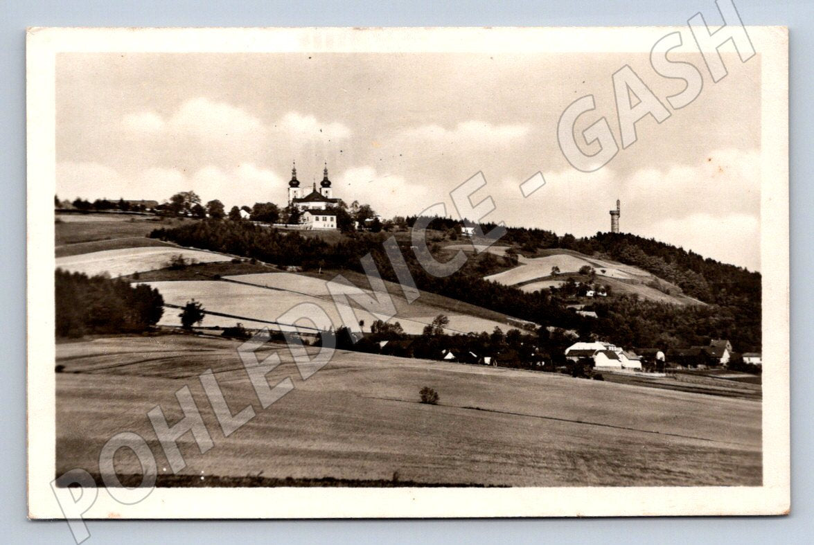 Postcard castle or chateau on a hill orbis b/w unused (ST3595)