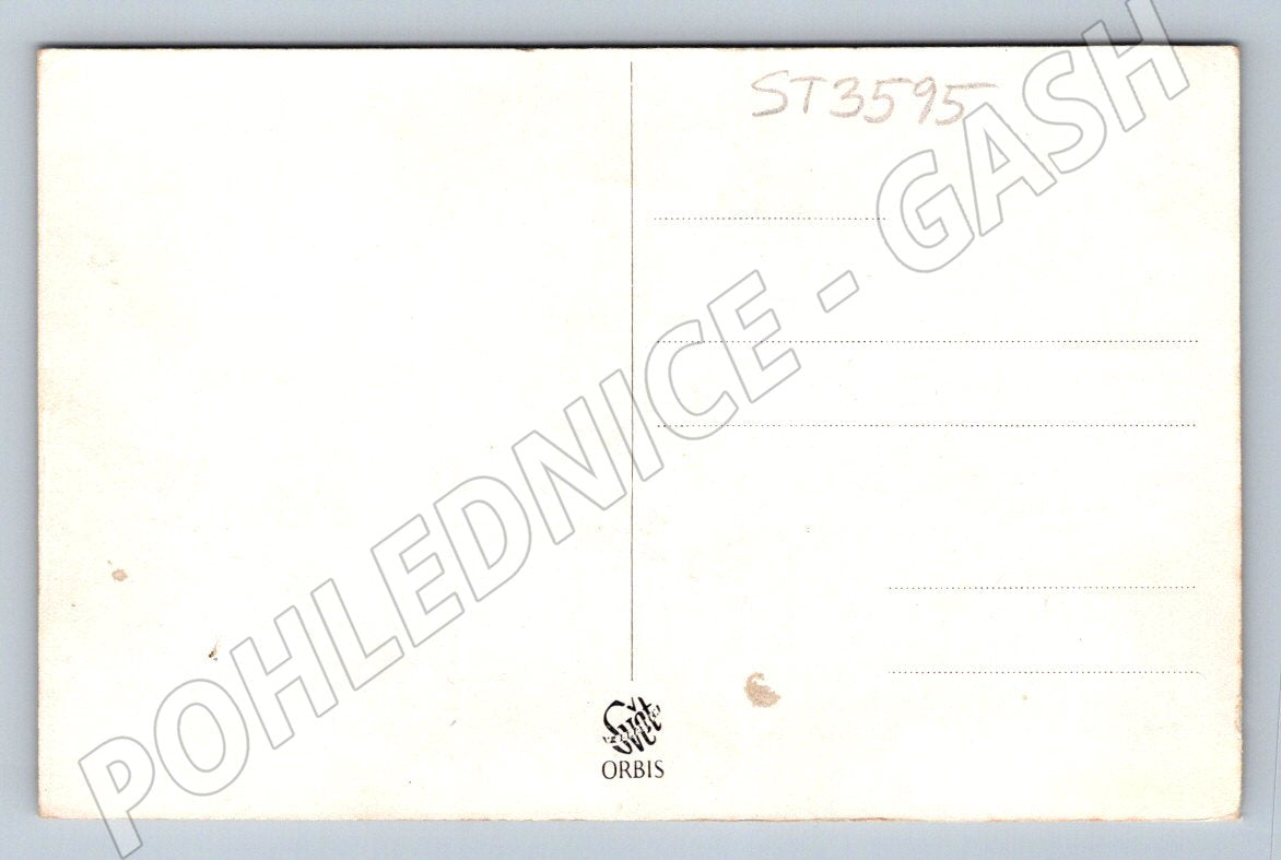 Postcard castle or chateau on a hill orbis b/w unused (ST3595)