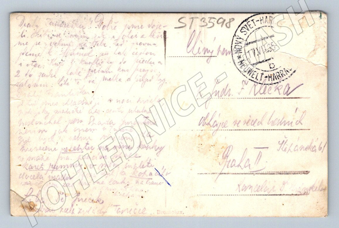 Postcard Harrachov Harrachsdorf 1936 by post (ST3598)