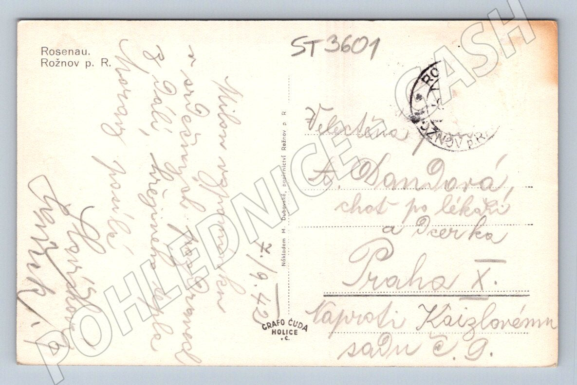 Postcard Rožnov pod Radhoštěm hist 1926 (ST3601)