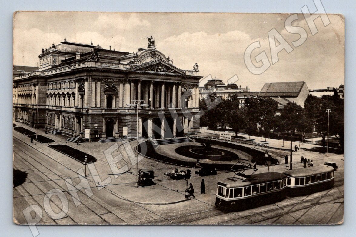 Postcard Brno National Theatre History Tram Used (ST3604)