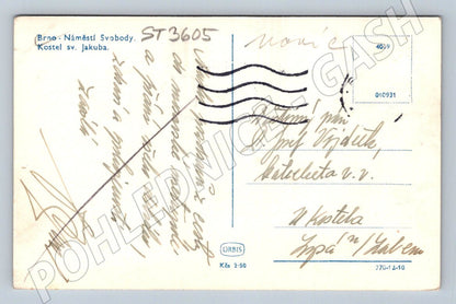 Postcard Brno Freedom Square and St. James's Church (ST3605)