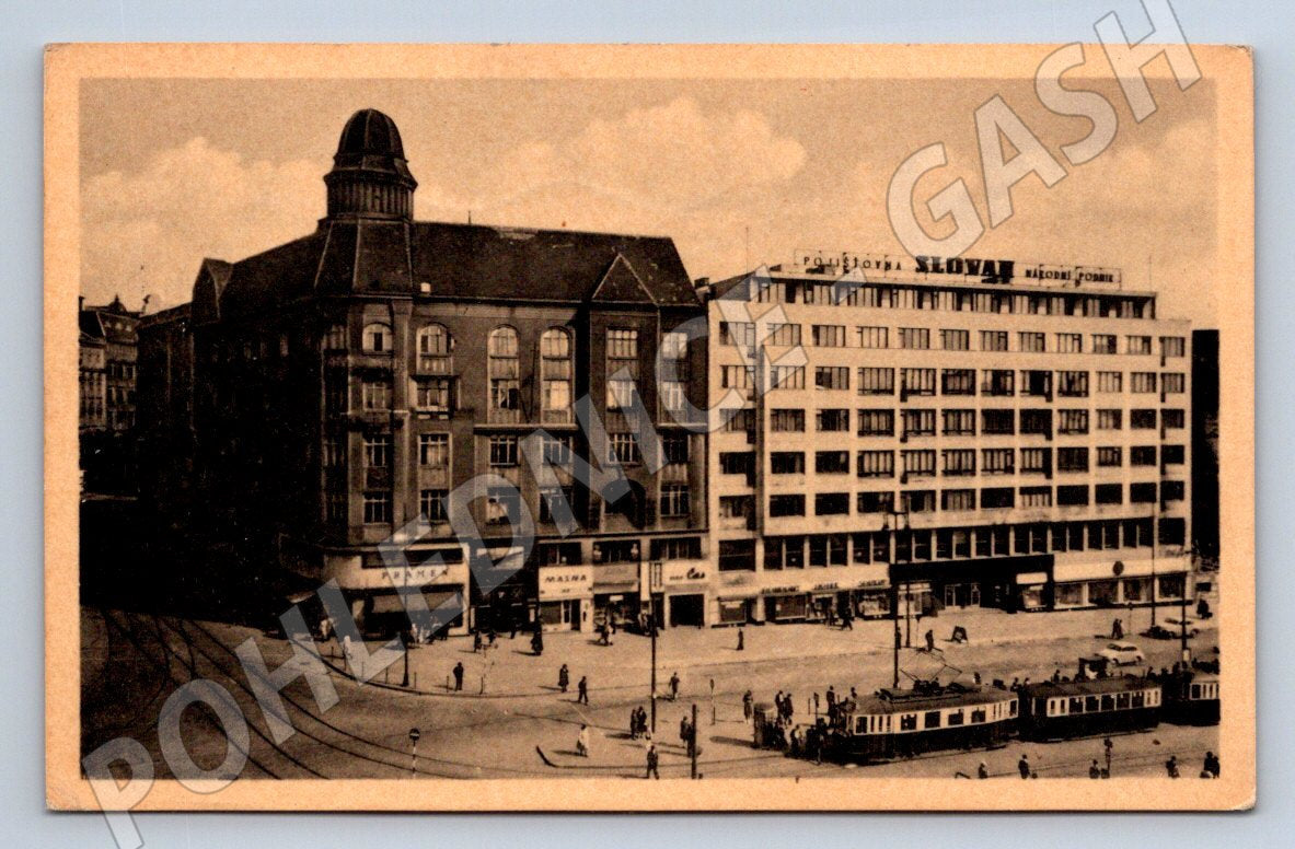 Postcard Brno Wilsonovo with tram from the old post office (ST3606)