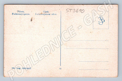 Postcard Pilsen Fordermayerova Street old black and white MF (ST3610)