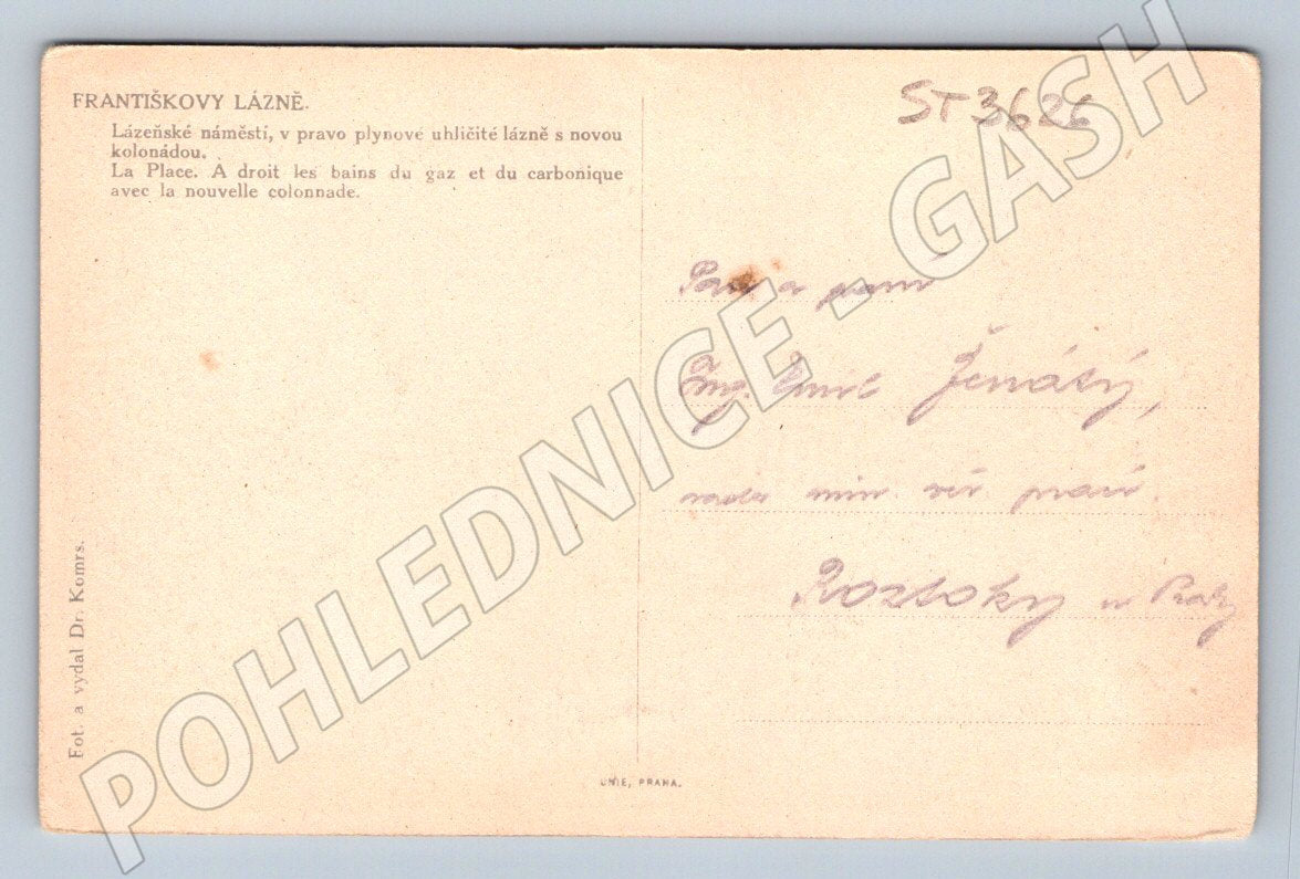 Postcard Františkovy Lázně Spa Square (ST3626)