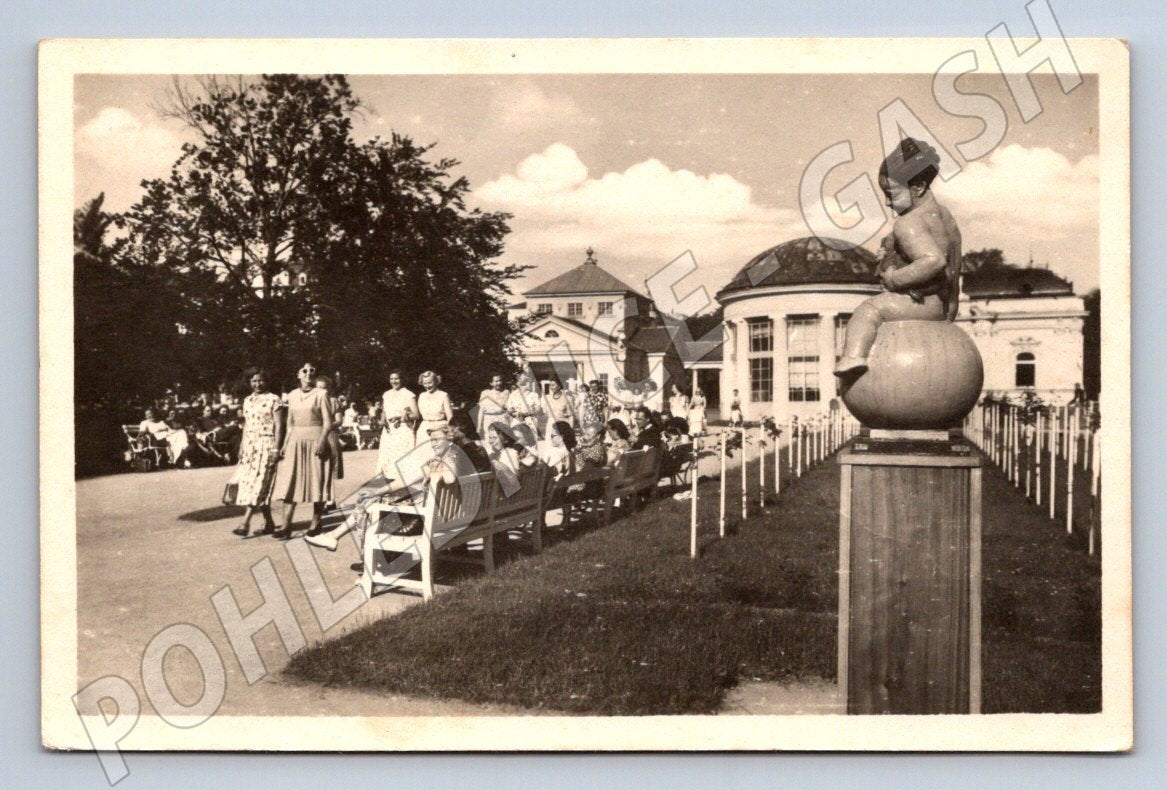 Postcard Františkovy Lázně statue of Francis (ST3627)
