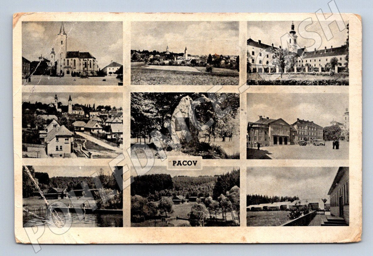 Postcard Pacov collage Protectorate (ST3628)
