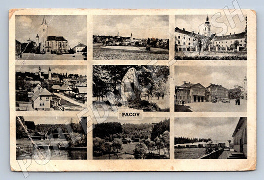 Postcard Pacov collage Protectorate (ST3628)