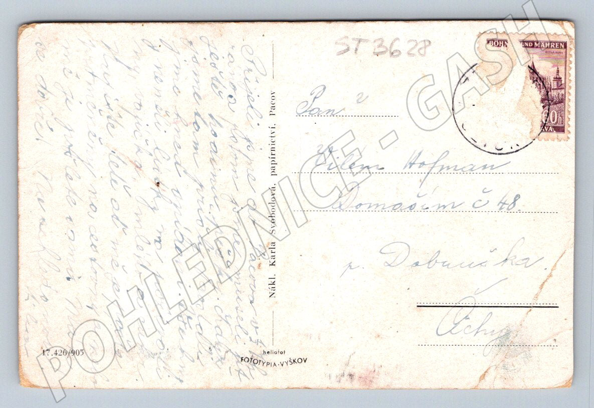 Postcard Pacov collage Protectorate (ST3628)