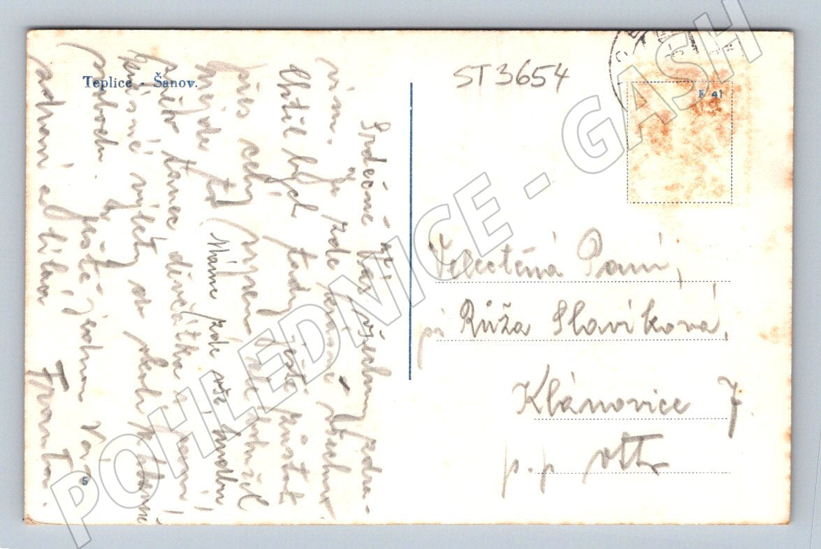 Postcard Teplice Šanov historical (ST3654)