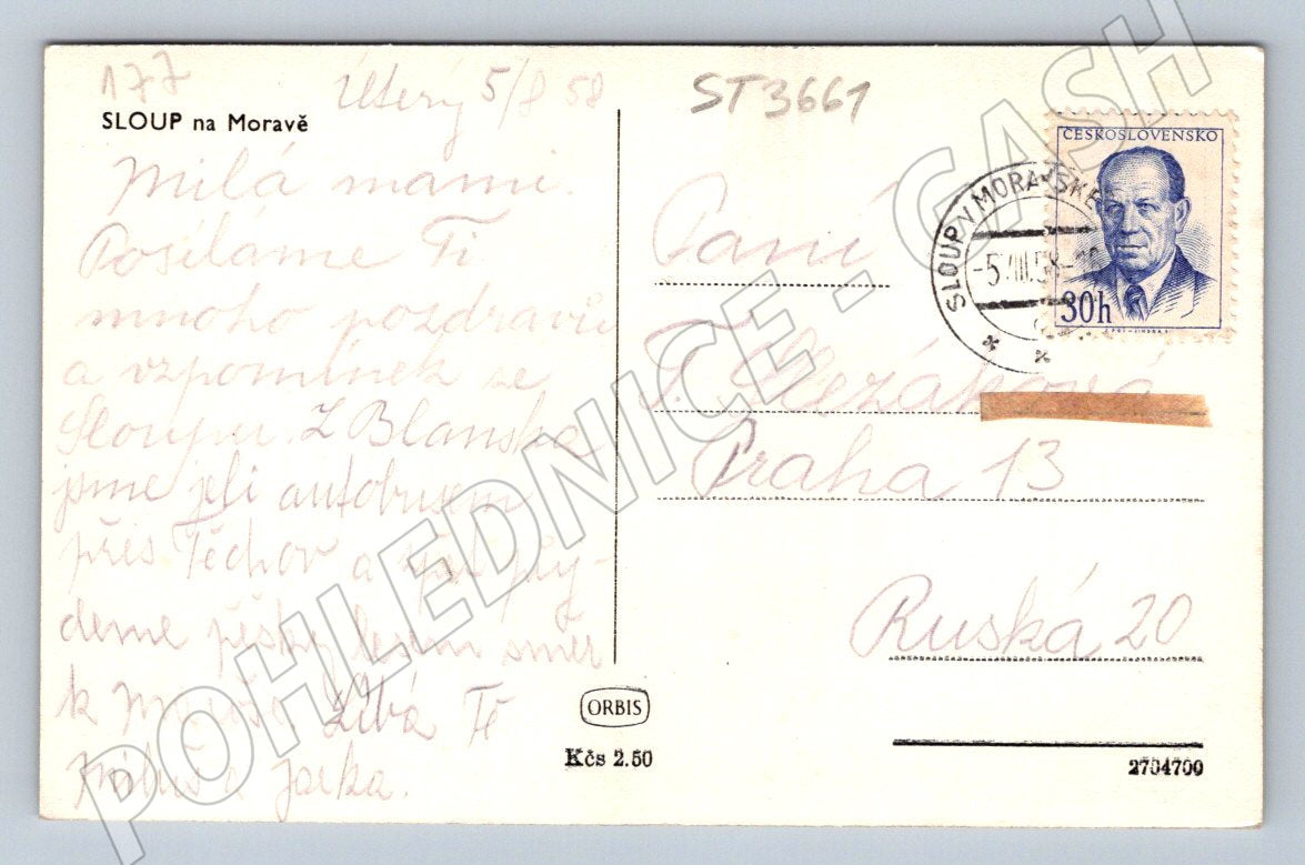 Postcard Sloup na Moravě historical (ST3661)