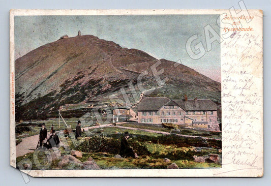Postcard Giant Mountains Sněžka Riesenbaude colored (ST3666)