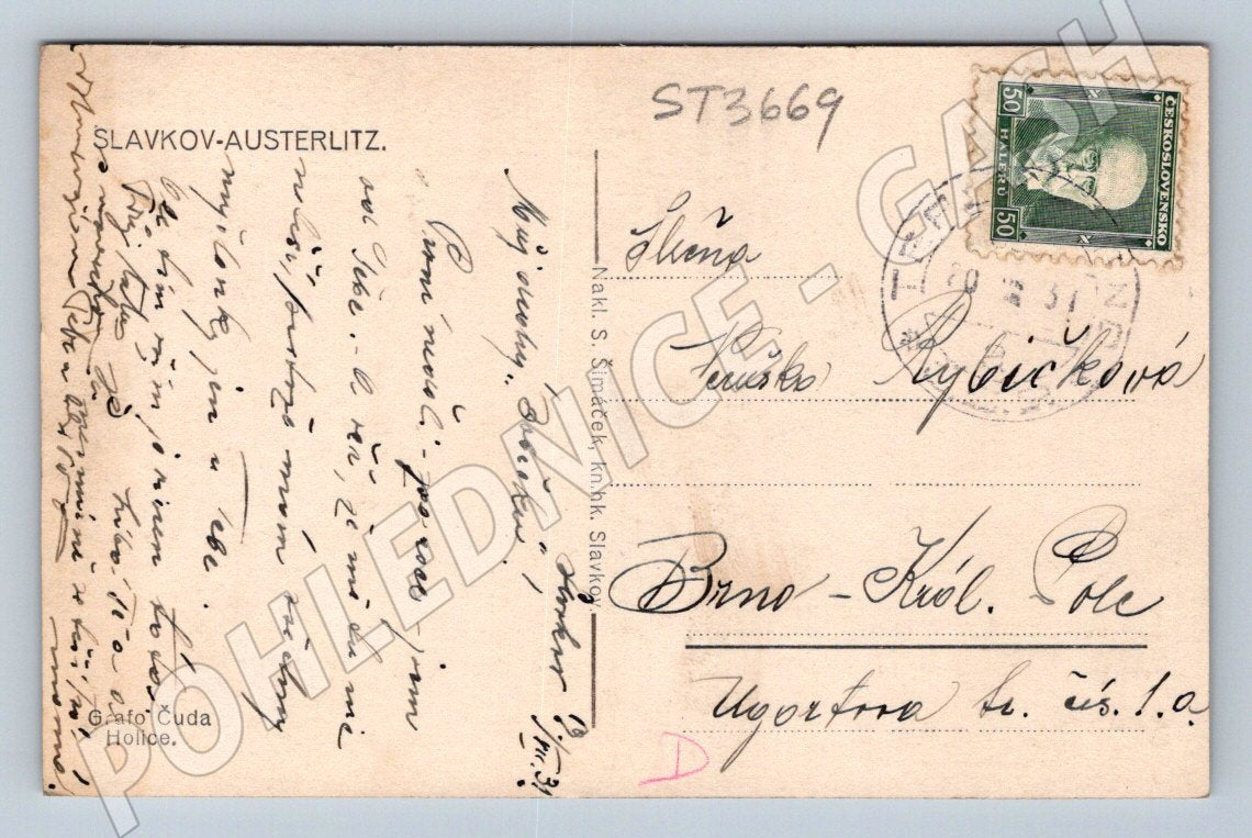 Postcard Slavkov u Brno Austerlitz historical (ST3669)