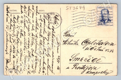 Postcard Brno Theatre Square colored (ST3679)