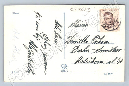 Postcard Pilsen historical building (ST3683)