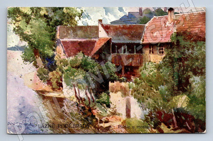 Postcard Lázně Poděbrady The party at the bridge (ST3685)