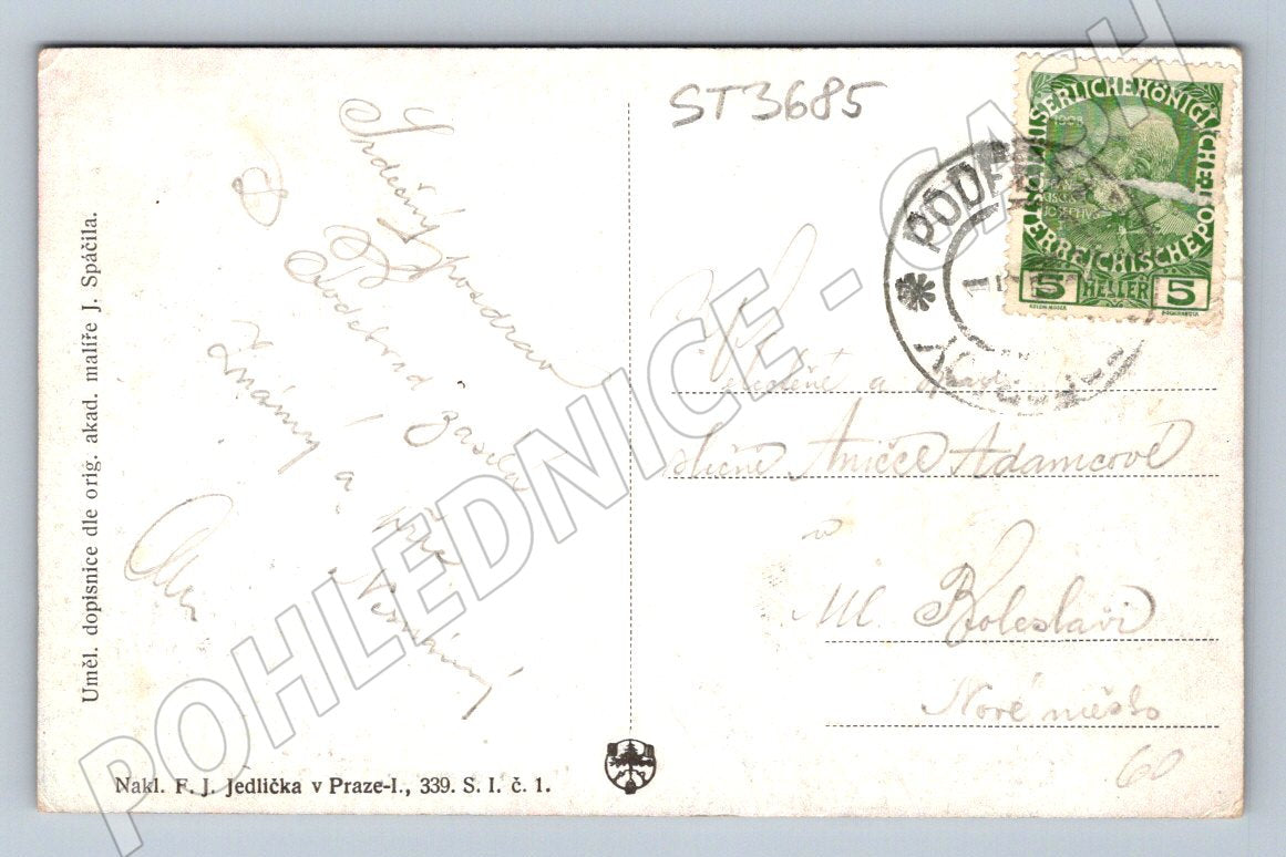 Postcard Lázně Poděbrady The party at the bridge (ST3685)