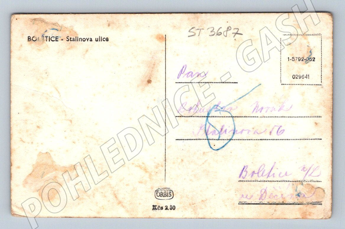 Postcard Bolatice Stalinova Street (ST3687)