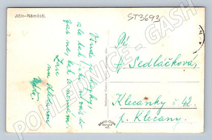 Postcard Jičín historical square (ST3693)