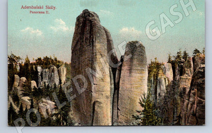 Postcard Adršpach Rocks panorama II colored (ST3695)