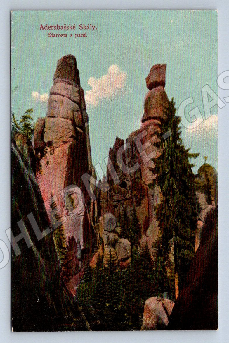 Postcard Adršpach Rocks Mayor and Mrs. (ST3698)