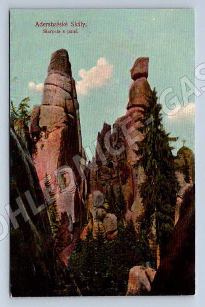 Postcard Adršpach Rocks Mayor and Mrs. (ST3698)