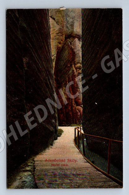 Postcard Adršpach Rocks Rock Alley (ST3699)