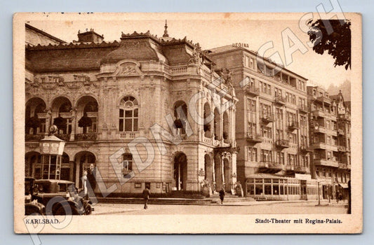 Postcard Karlovy Vary Stadt Theater Regina Palais (ST3705)
