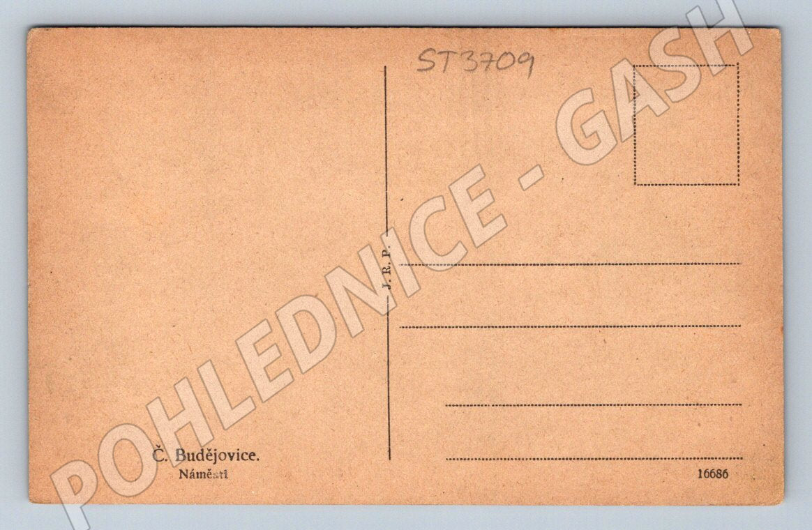 Postcard České Budějovice Square Black Tower (ST3709)