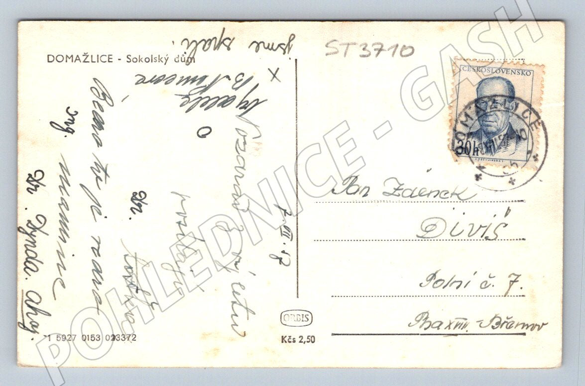 Postcard Domažlice Sokol House (ST3710)